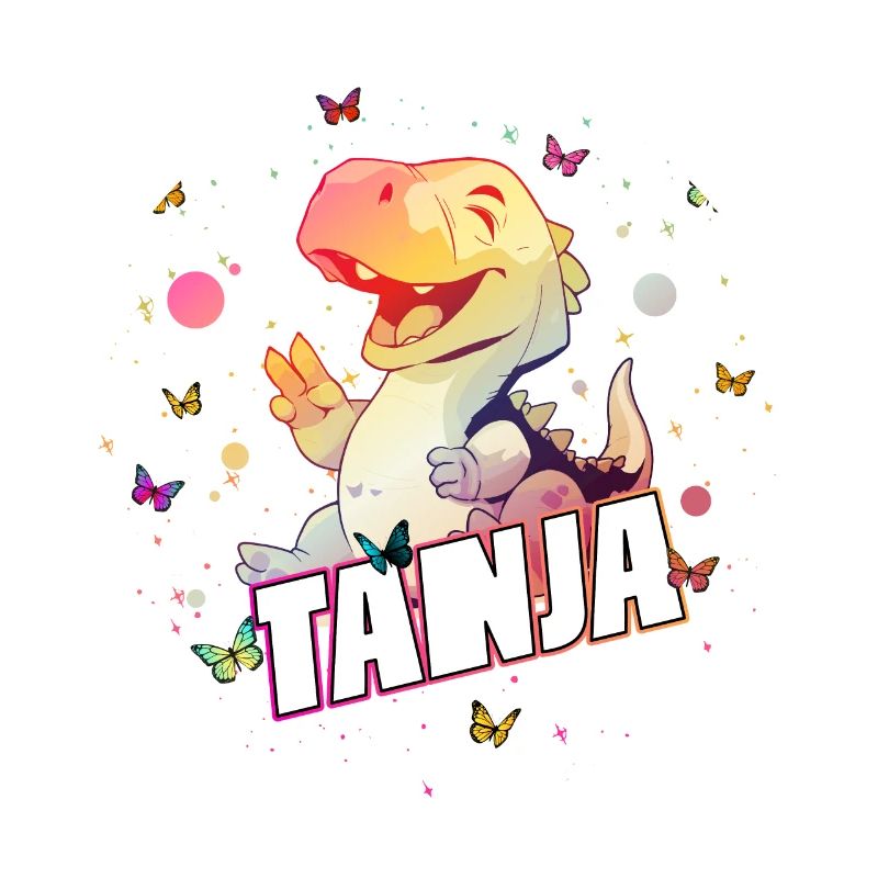 TANJA - Schöner MÄDCHEN Name mit süßem DINO T-REX