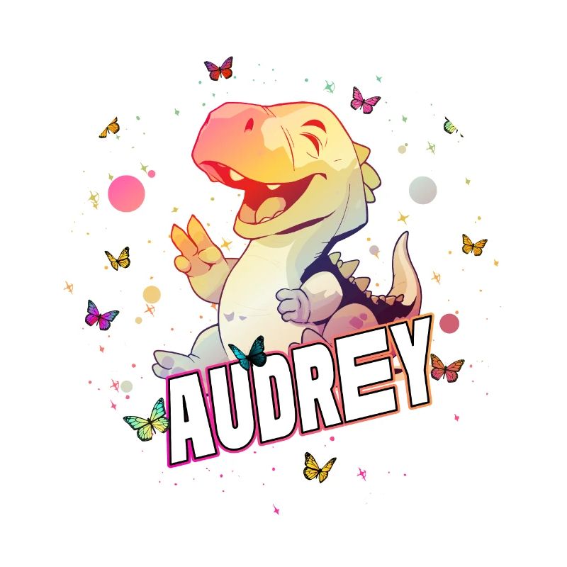 AUDREY - Schöner MÄDCHEN Name mit süßem DINO T-REX