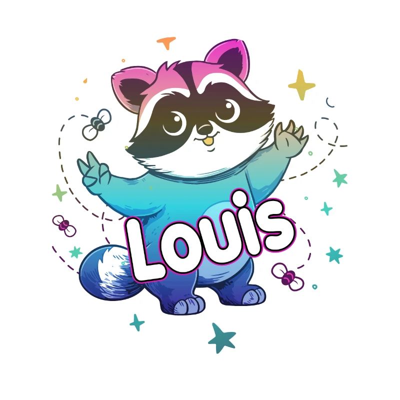 LOUIS - Beau nom de garçon avec un raton laveur mignon