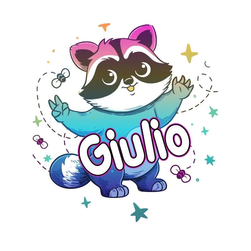 GIULIO - Beau nom de garçon avec un raton laveur mignon