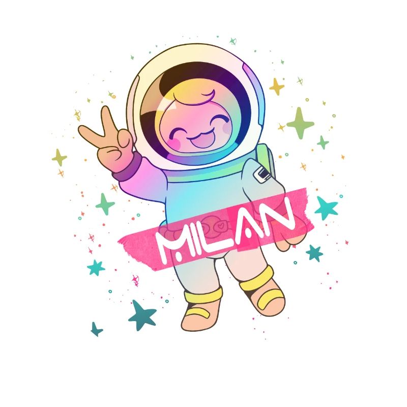 MILAN - Beau nom de garçon avec astronaute mignon