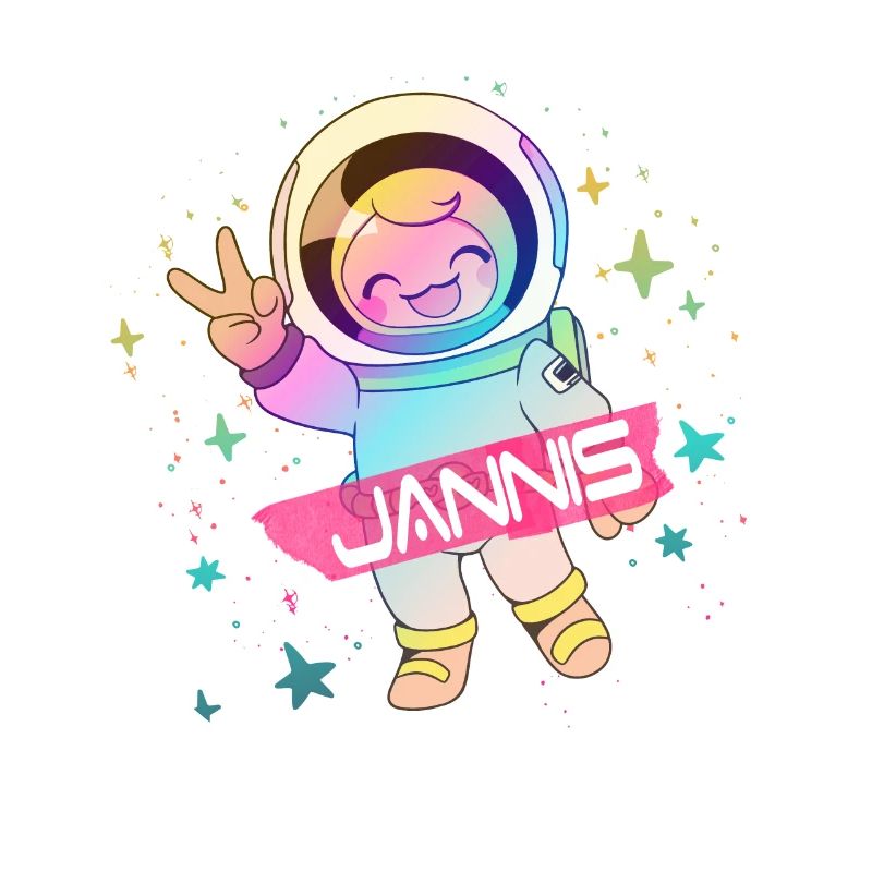 JANNIS - Beau nom de garçon avec astronaute mignon