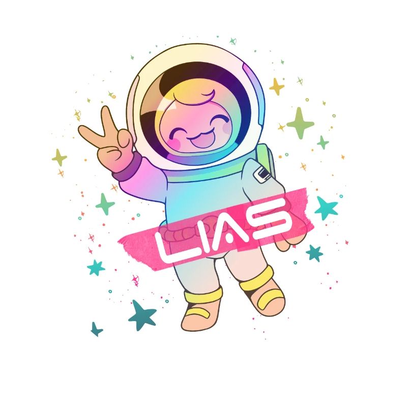 LIAS - Beau nom de garçon avec astronaute mignon