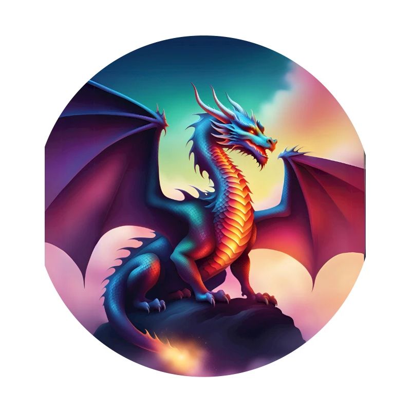 Drache auf einer Klippe