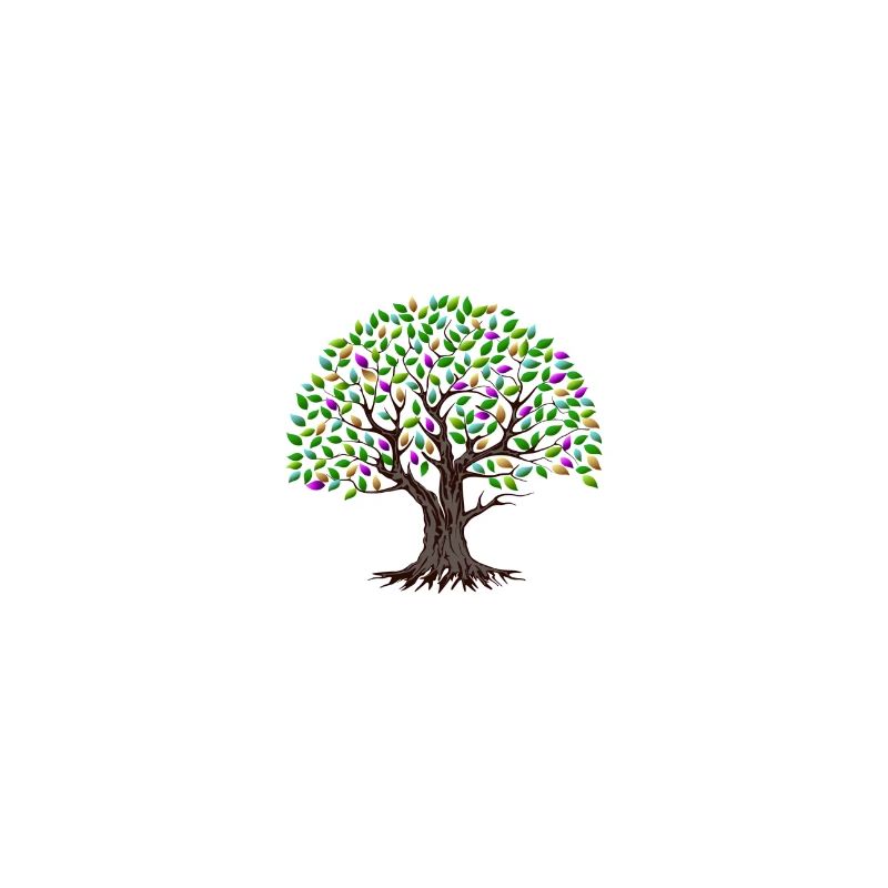 Bunter Baum mit Blättern