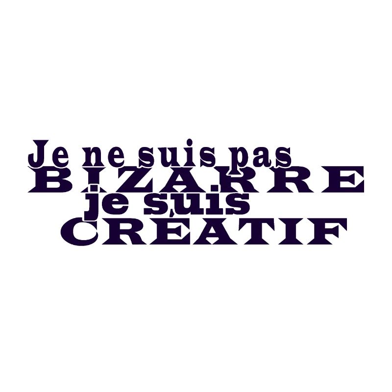 Je ne suis pas bizarre je suis un créatif