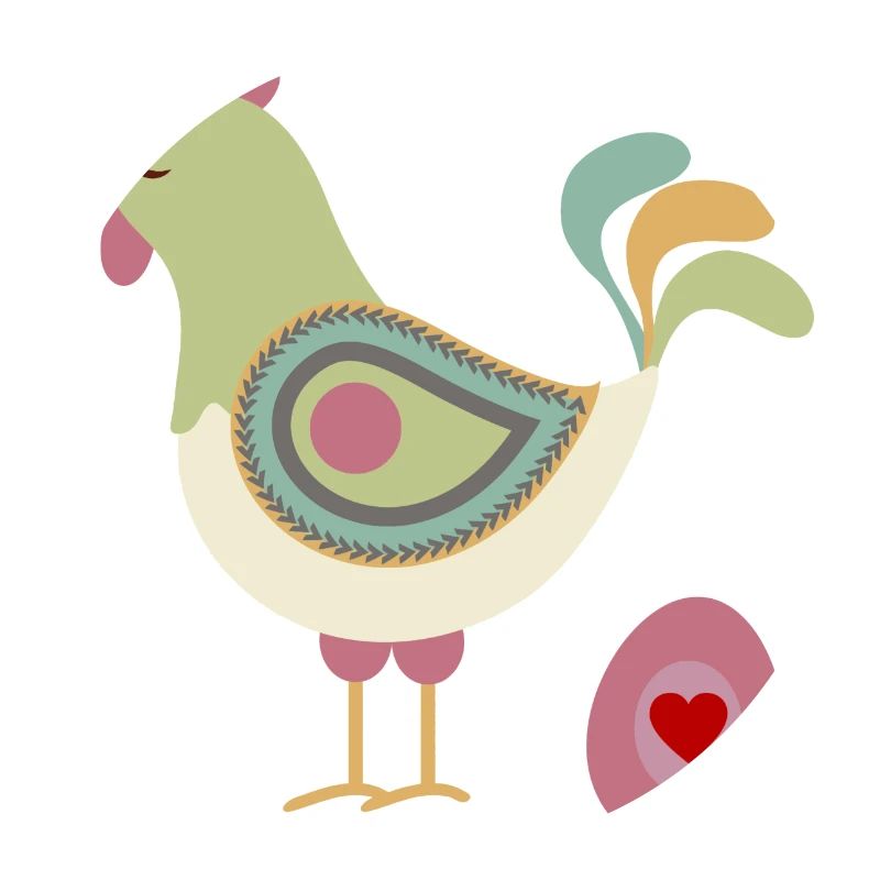 Chicken with easter egg