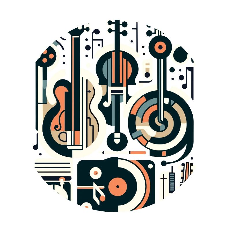 Musical Instruments Minimalist Art