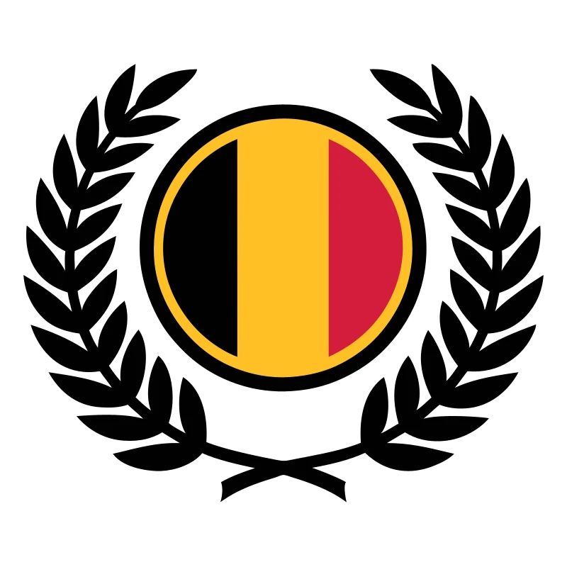Belgique (drapeau & couronne de laurier)