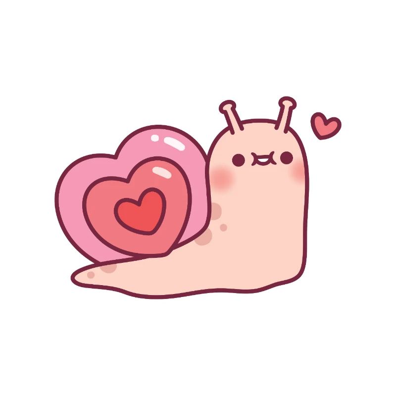 Cute Snail With Heart Shaped Shell