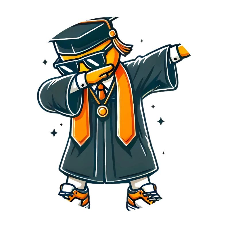 Cool Graduate Dab Pose Illustration