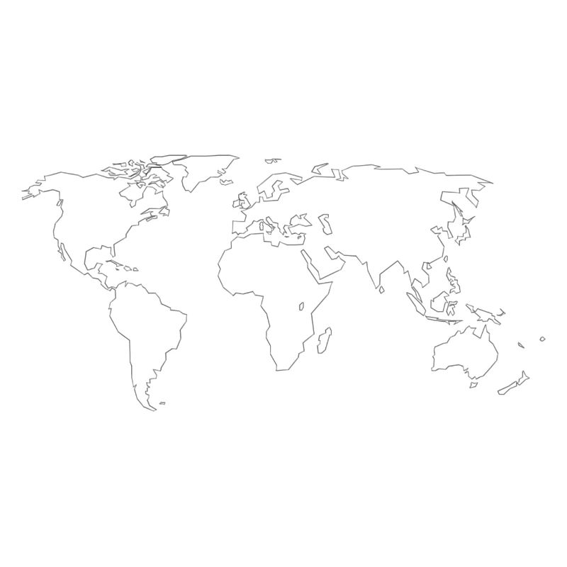 World map outlines