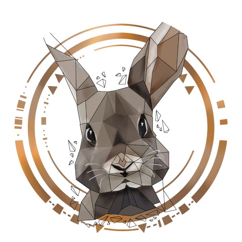 Conception de poly faible lapin cool | Géométrique, triangle