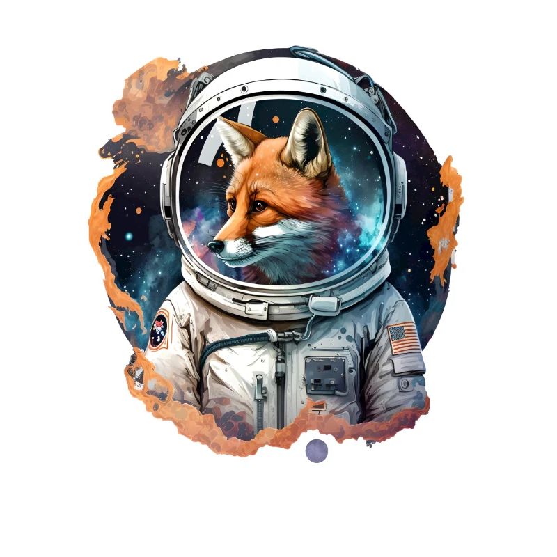 Fox astronaut in space