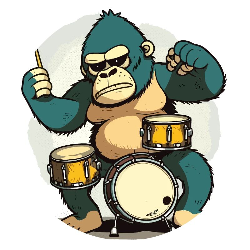 Trommelnder Gorilla
