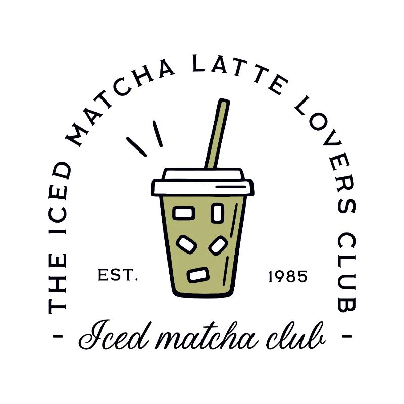 Iced matcha latte glacé