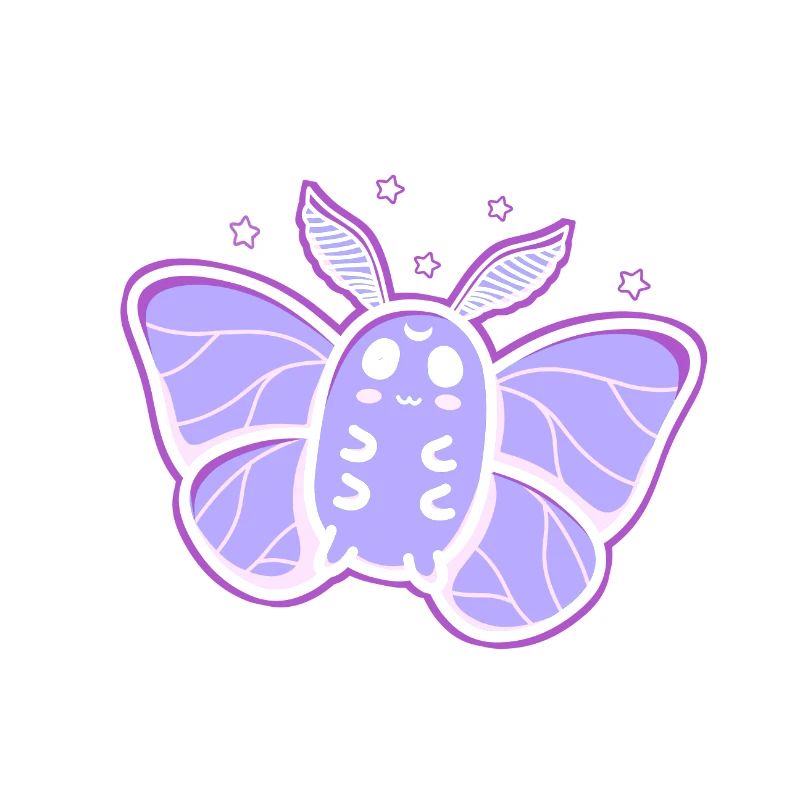 Mignon Luna Moth avec des étoiles