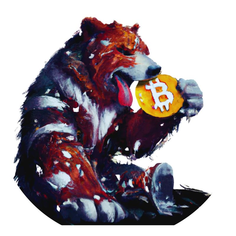 Capitalist bear eats Bitcoin cryptocurrency