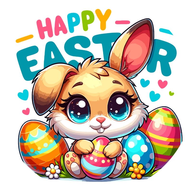Joyeuses Pâques - Illustration de lapin de Pâques