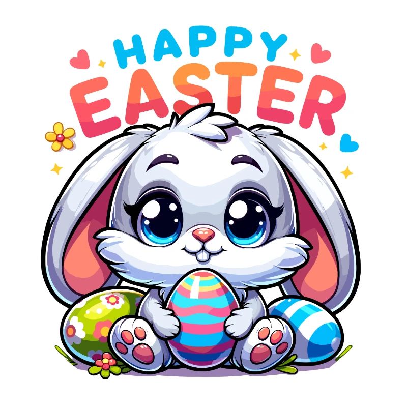 Joyeuses Pâques - Illustration de lapin de Pâques