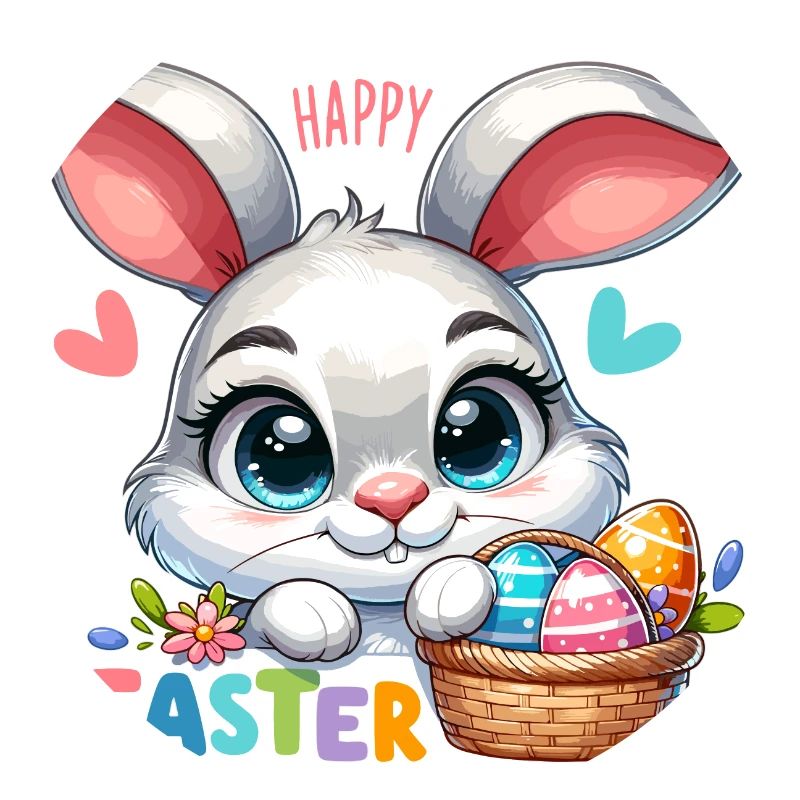 Joyeuses Pâques - Illustration de lapin de Pâques