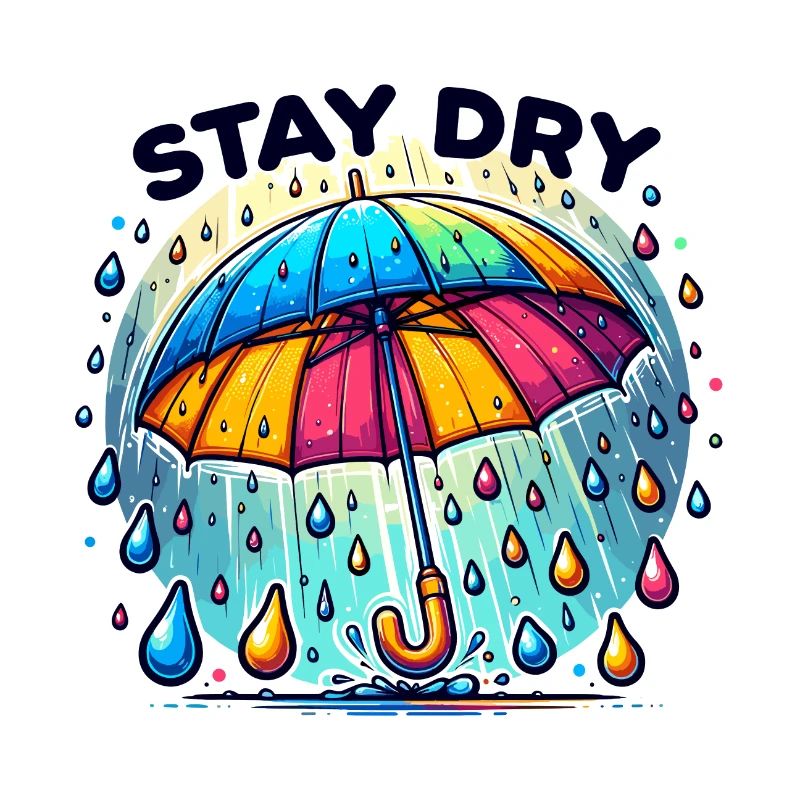 Restez au sec - Illustration de parapluie