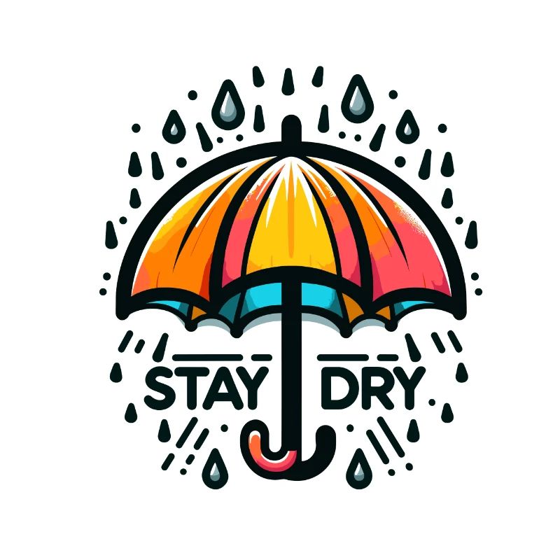 Restez au sec - Illustration de parapluie