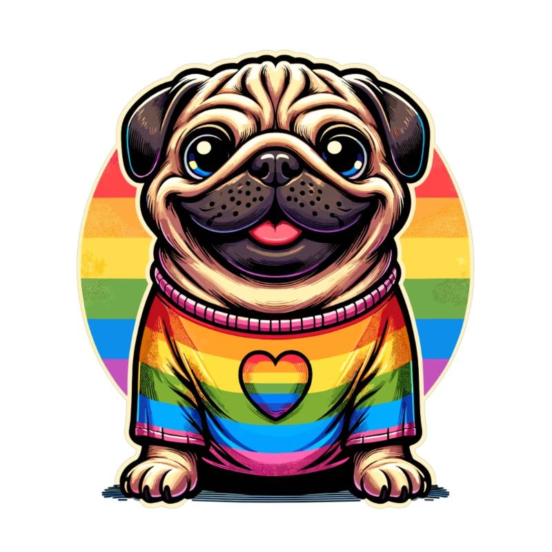 Mops der Vielfalt und Liebe