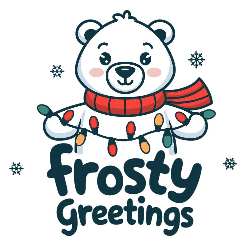 Frostige Grüße – Eisbär mit Lichterkette