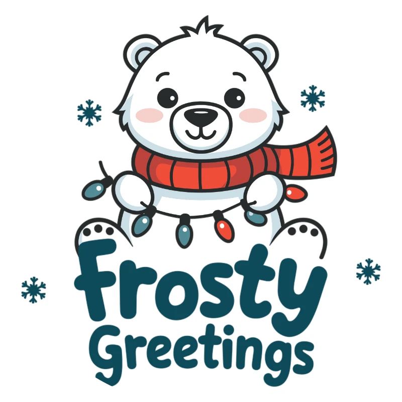 Frostige Grüße – Eisbär mit Lichterkette