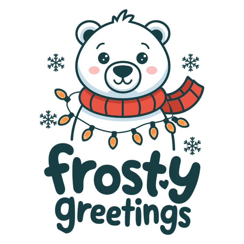 Frostige Grüße – Eisbär mit Lichterkette