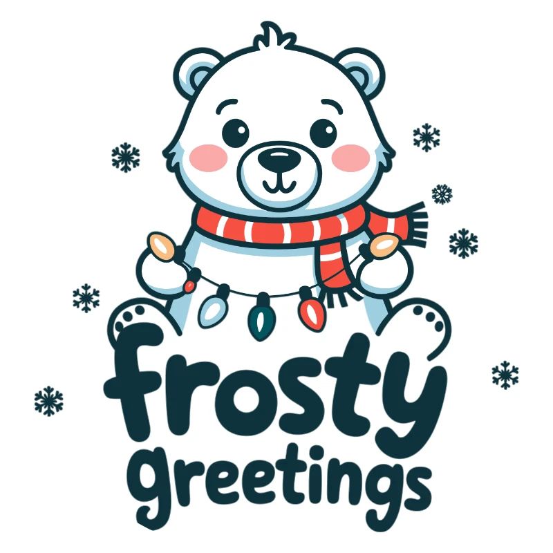 Frostige Grüße – Eisbär mit Lichterkette