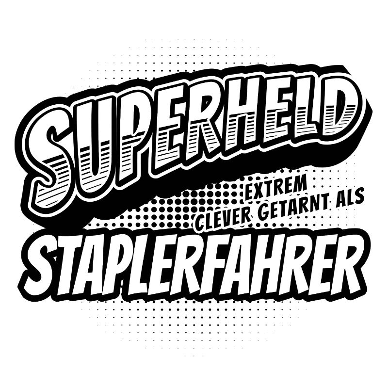 Superheld, clever getarnt als Staplerfahrer