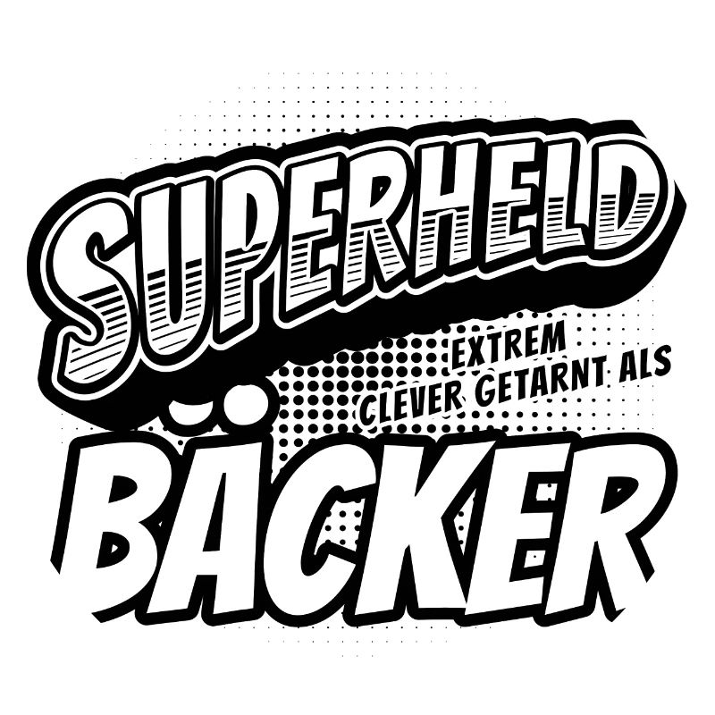 Superheld, clever getarnt als Bäcker