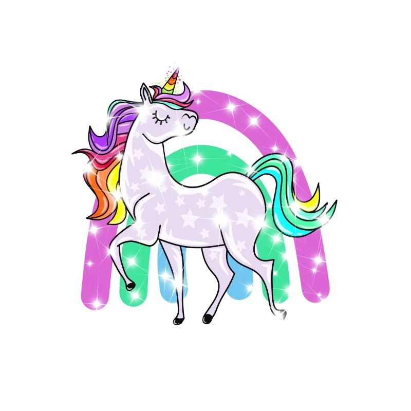 funkelndes Einhorn mit Regenbogen