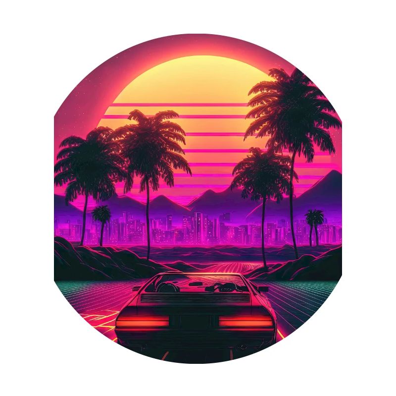 Retro Ride: Auf den Synthwave-Wellen der Sonne