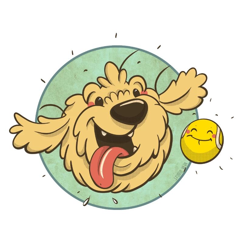 cockapoo Thor mit Tennisball
