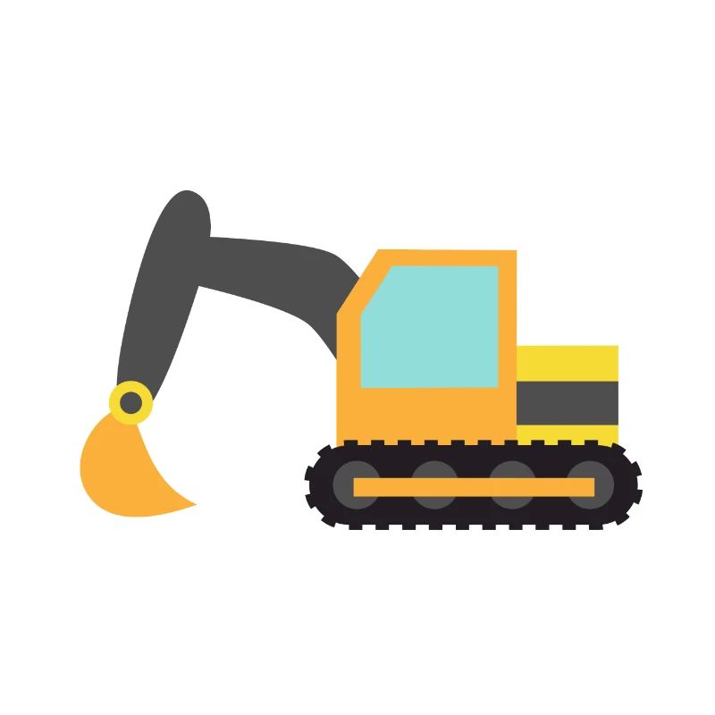 Orange Construction Excavator Machine