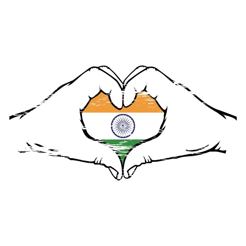 Drapeau de l’Inde en forme de coeur utilisé