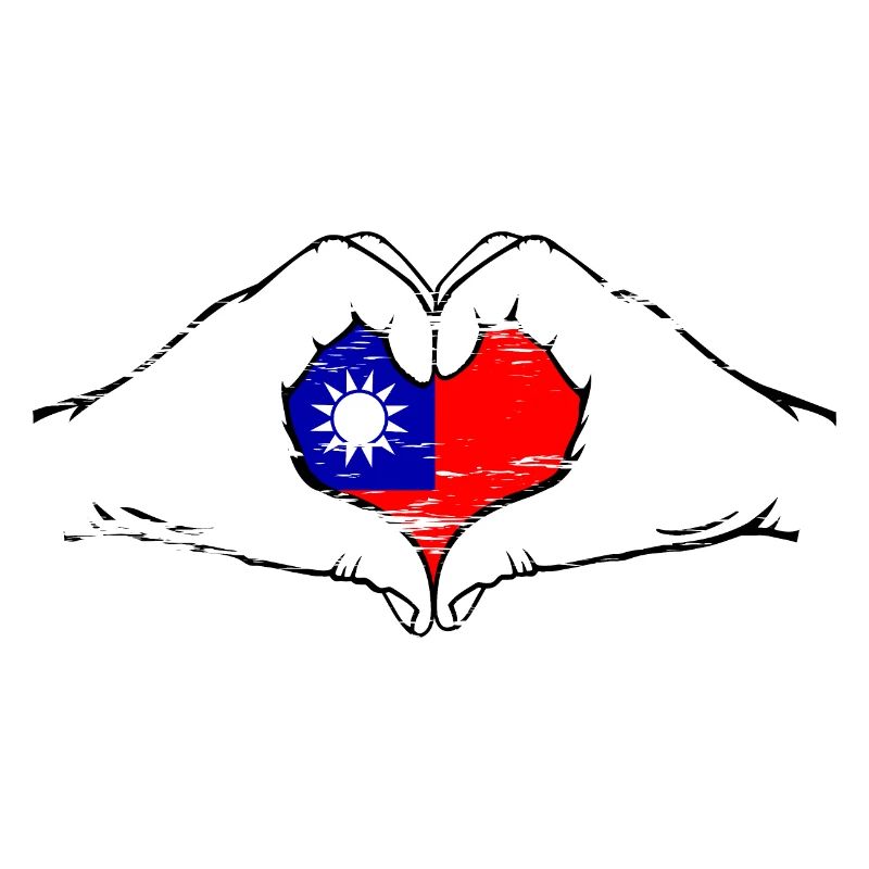 Drapeau de Taïwan en forme de coeur utilisé