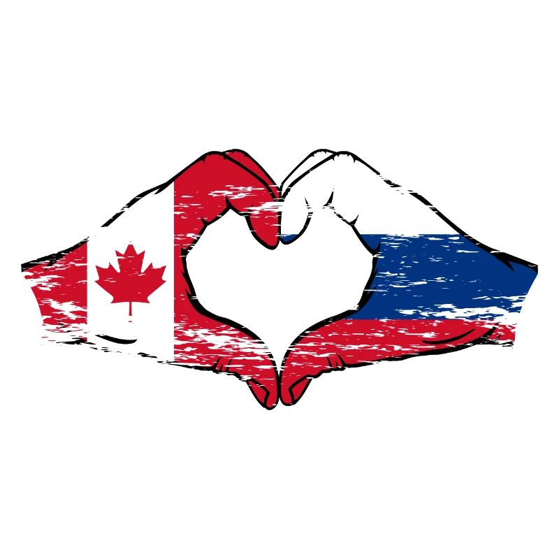 Canada Russie Forme de coeur avec des mains utilisées