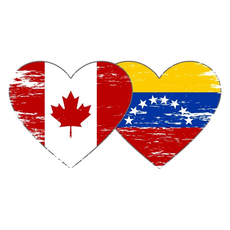 Drapeau Canada Venezuela coeur utilisé