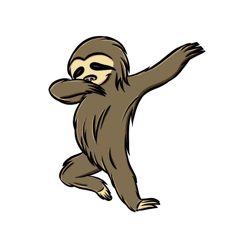 Dabbing Sloth Dab Dance Lazy Sloth