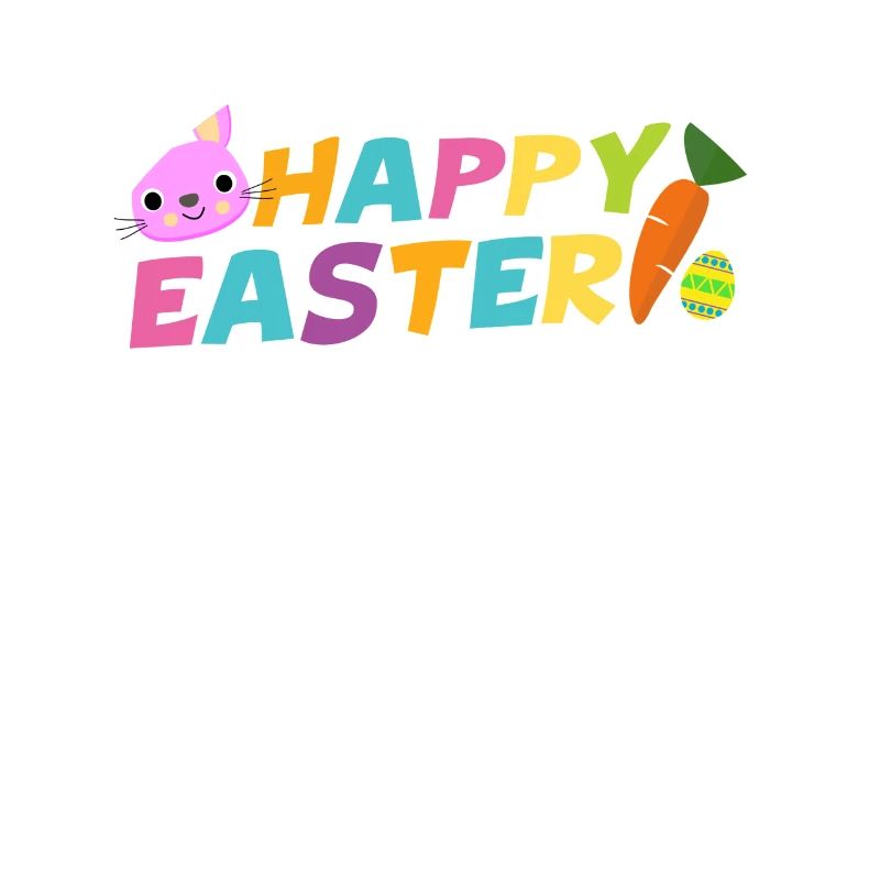Happy Easter With Egg Carrot & Bunny Pascha