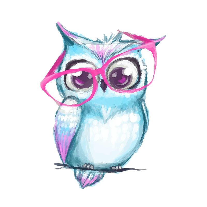 Süße Eule mit Brille