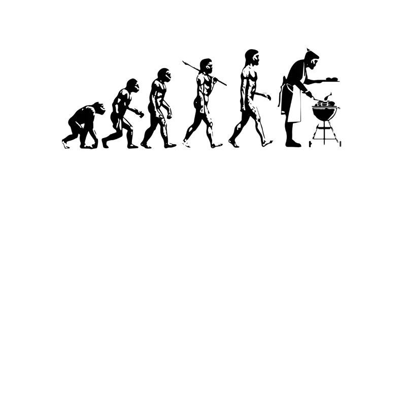 Evolution grillen Fleisch Witz Spaß Mann Geschenk