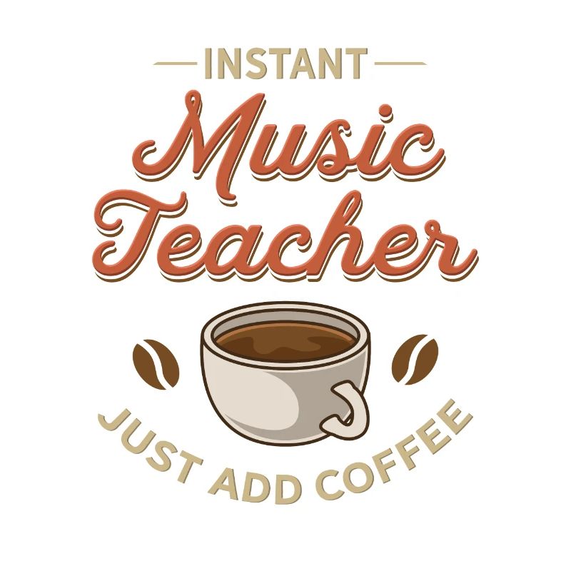 Professeur de musique cool et conception de grains de café