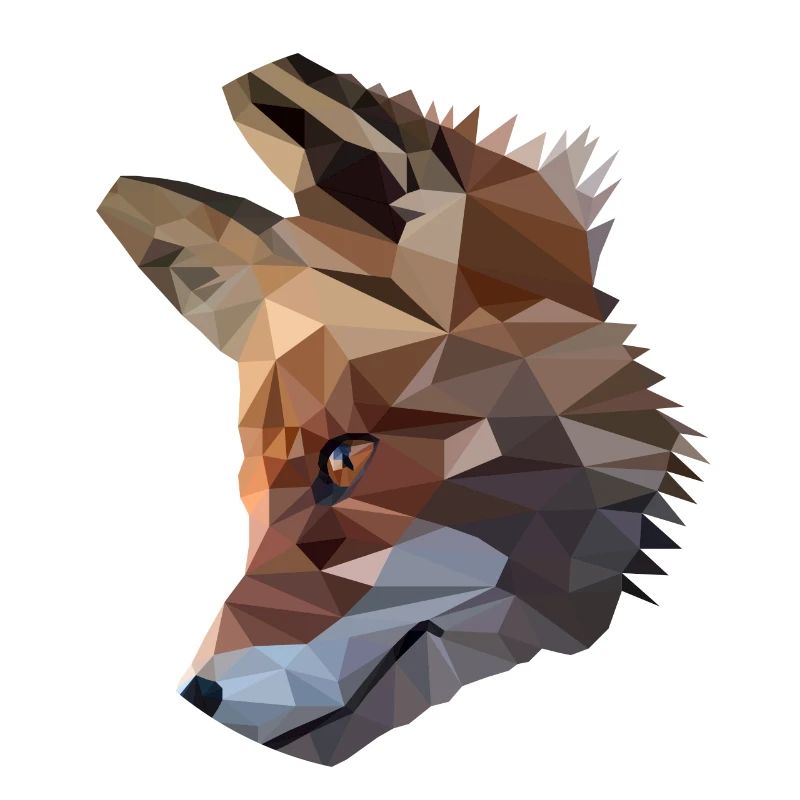 Fox head polygon fox
