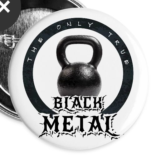 The only true black metal... kettlebell. Take it!! - Buttons large 2.2''/56 mm (5-pack)