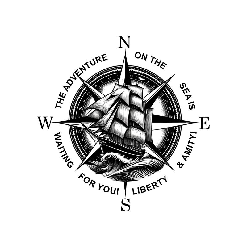 Wind Rose Sailing Captain Boat Compass